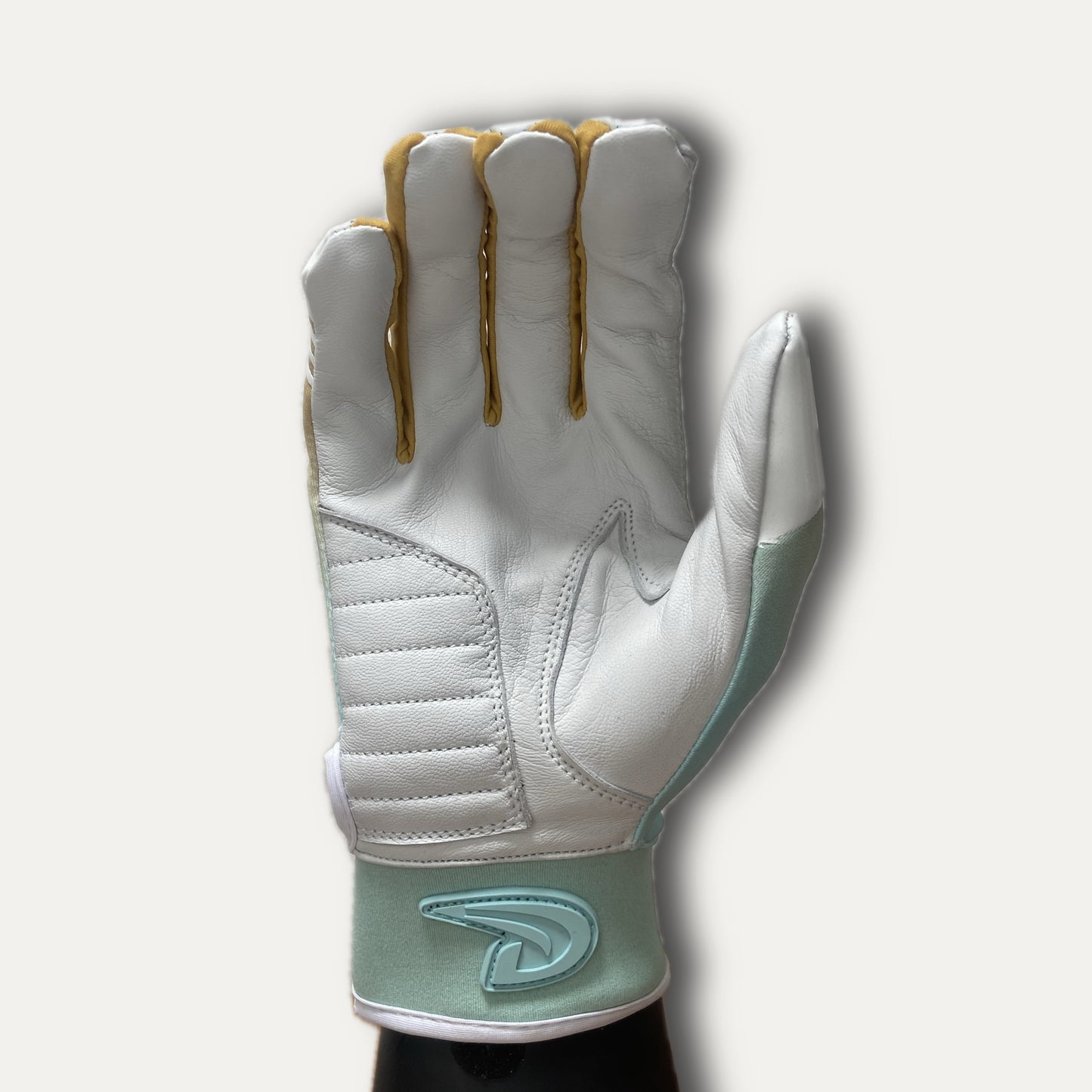 LUMEN Collection Mint/Gold/White Batting Gloves