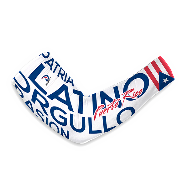 Puerto Rico Latino Flag white arm sleeve