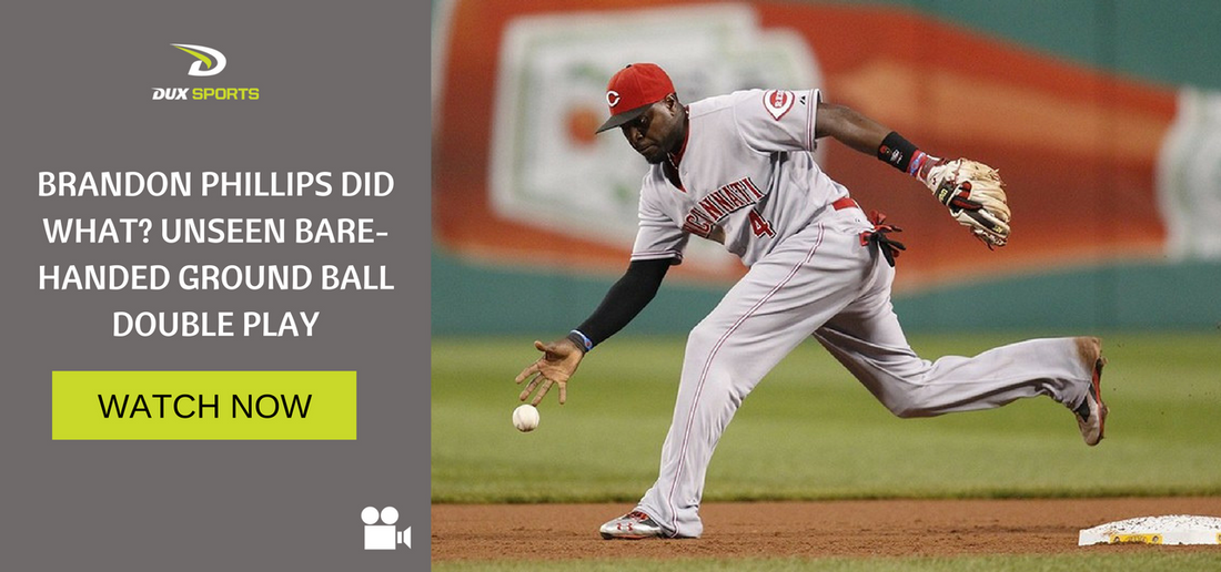BRANDON PHILLIPS DID WHAT? UNSEEN BARE-HANDED GROUND BALL DOUBLE PLAY