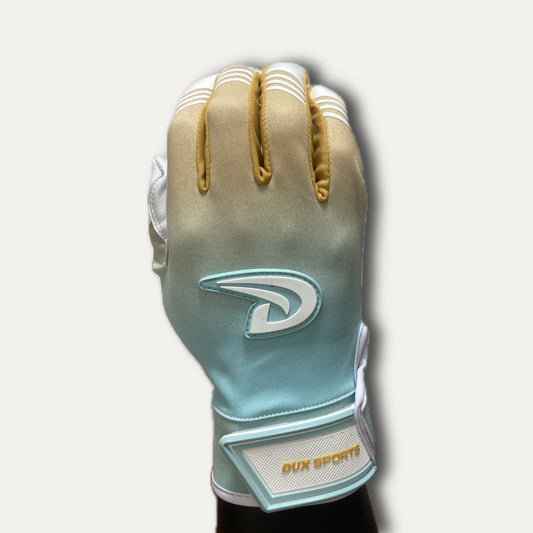 LUMEN Collection Mint/Gold/White Batting Gloves