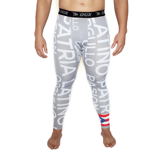 Dux Sports | Latino Flags Compression Pants | Puerto Rico | Compression Gear